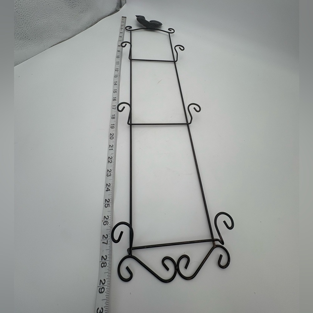 Black Metal Rooster Wall Plate Hanger - Picture 4 of 7